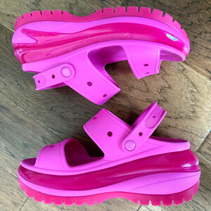 Crocs Classic Mega Crush Sandal Juice Pink Unisex Women's 10 Men's 8 High Heel